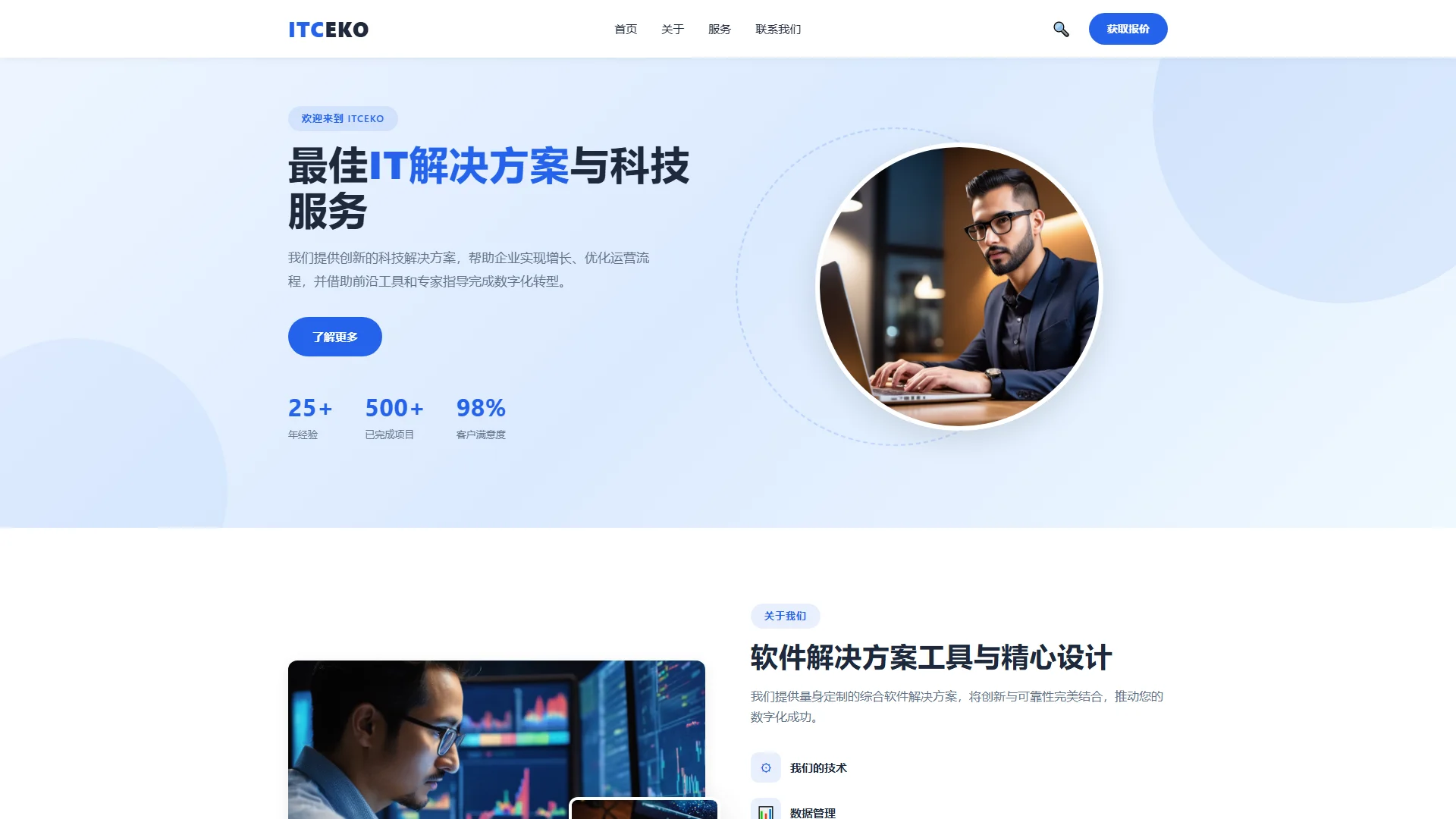 ITCEKO - IT技术支持与软件解决方案网站源码模板